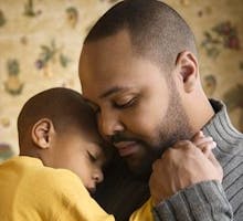african american father and young son