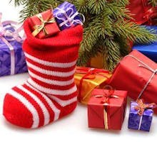 holiday gifts, Christmas stocking & presents