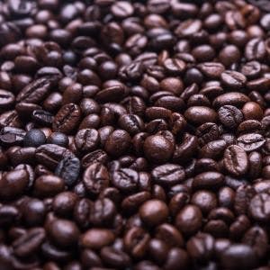 A close up of roasted coffee beans