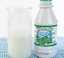Bottle and glass of buttermilk