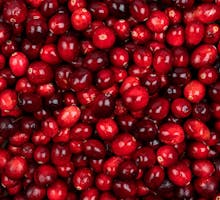 A large pile of cranberries