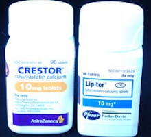 a bottle of crestor and a bottle of lipitor
