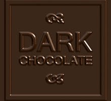 A dark chocolate square