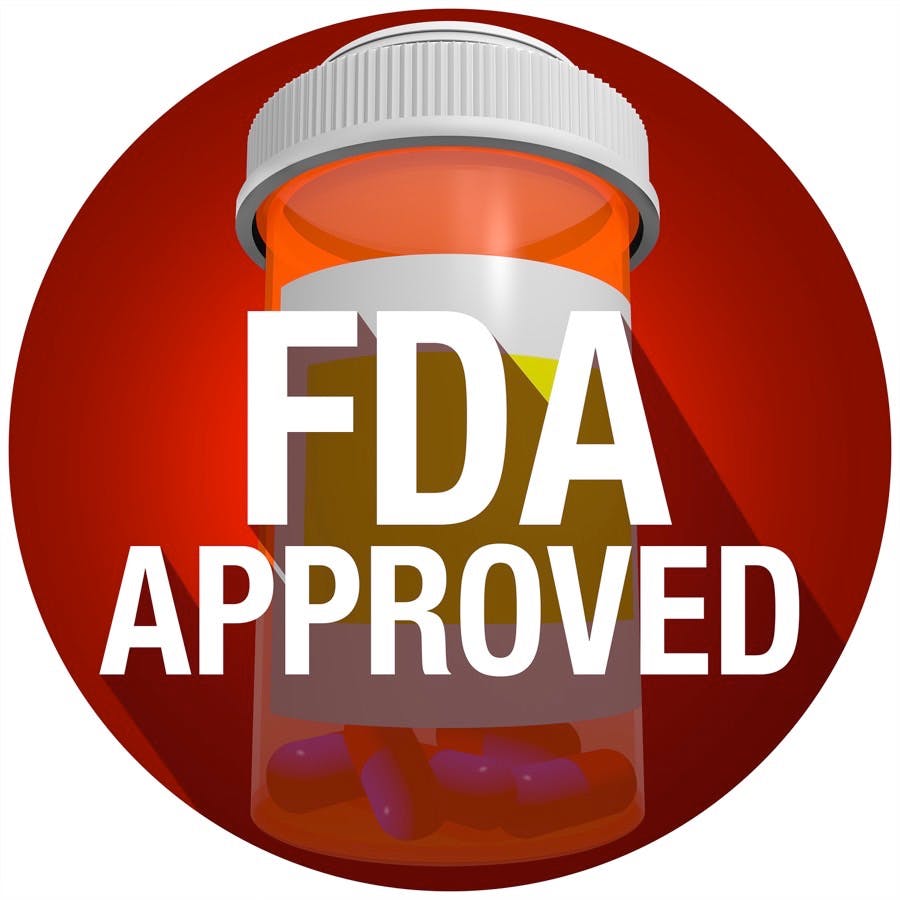 FDA Approved pill bottle illustration
