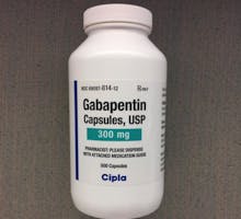 Gabapentin pills in a bottle, 300mg
