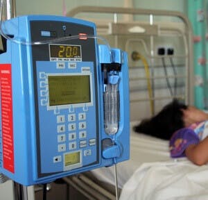 patient in a hospital ICU
