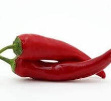 two hot chili peppers