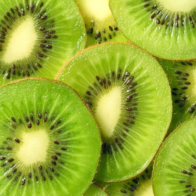 kiwi fruit slices close up