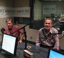 Dr. Bill Rawls, left, and Dr. Neil Spector at the WUNC studio