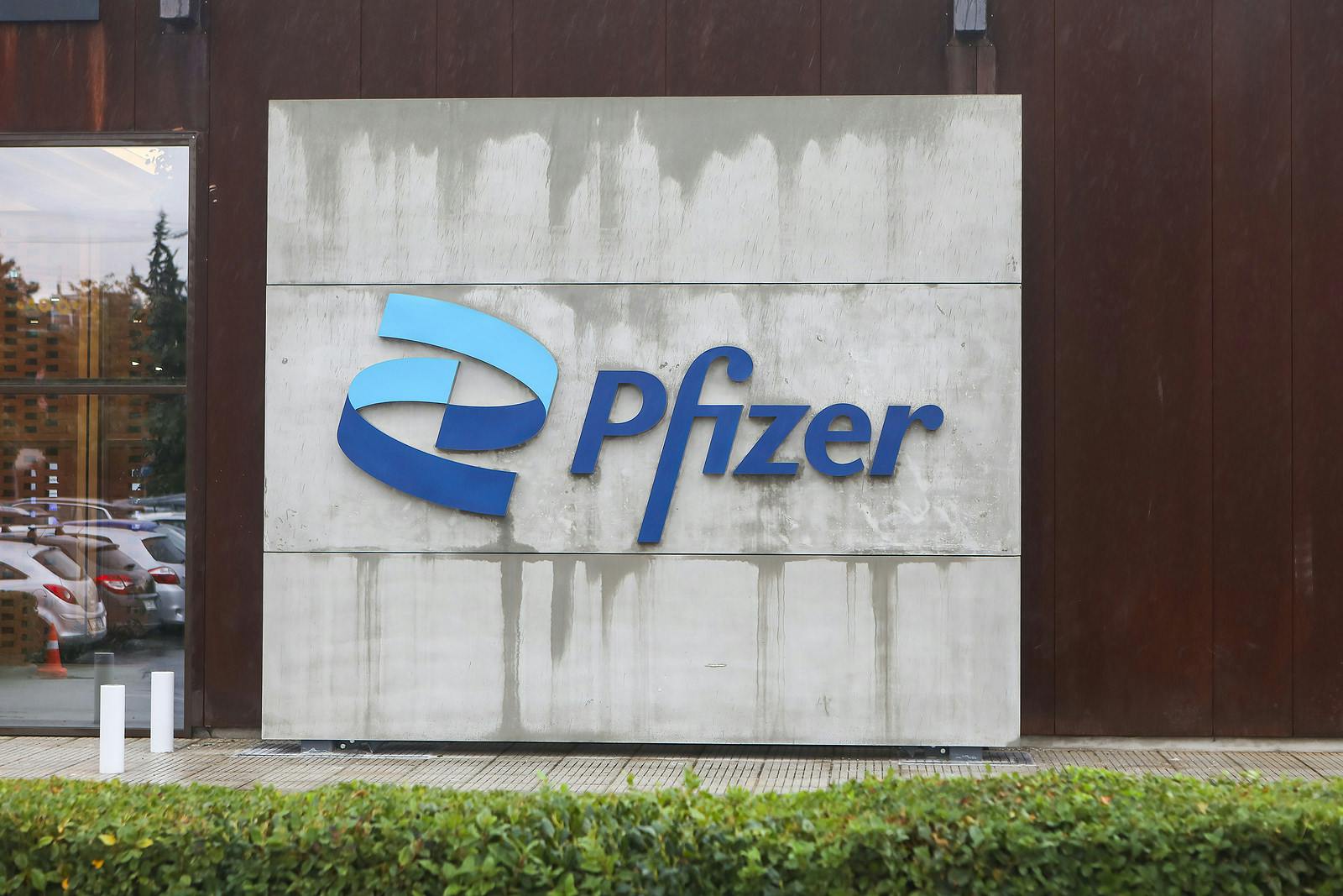 Pfizer sign outside of company