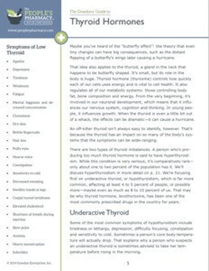 1st page of 2015 Thyroid Hormones Guide