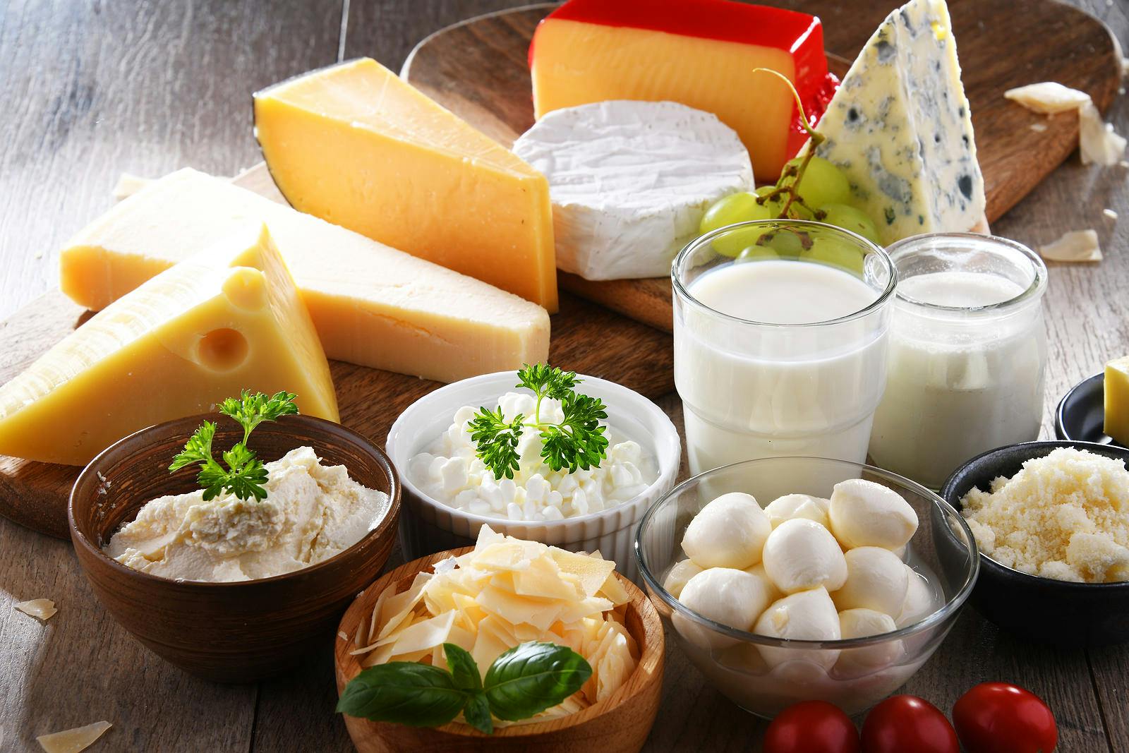 Variety of dairy products including cheese and milk can't be enjoyed by people with lactose intolerance