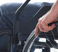 close up of a person in a wheelchair