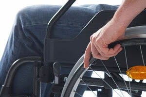 close up of a person in a wheelchair
