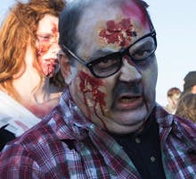 Man wearing zombie makeup