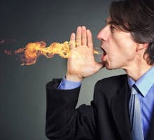 man with burning mouth syndrome breathing fire