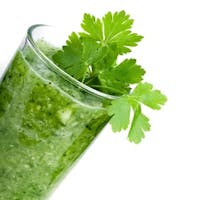 green vegetable smoothie with parsley