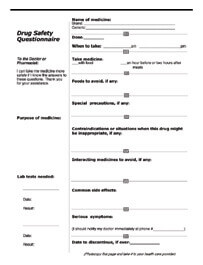 Drug Safety Questionnaire + Medical History – The People's Pharmacy