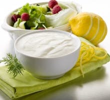 Greek yogurt with fresh vegetables and fruits; dairy, combat constipation